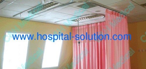 Ceiling Mounted Medical Aluminum Alloy Rails and Curtains System