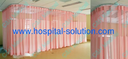 Ceiling Mounted Aluminum Alloy Rails and Cubic Curtains for Hospital