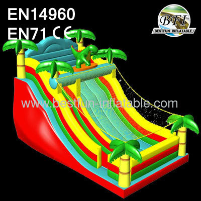 Inflatable Dino Sun Slide With Palm Tree