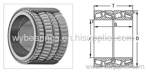 Four-row tapered roller bearing for rolling mill