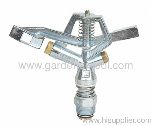 Zinc Garden Lawn Impact Sprinkler With male thread tap&rass nozzle