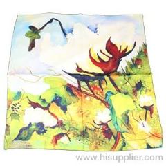 Women's Aesthetic Lotus Printing Silk Square Scarf Pattern Cheap