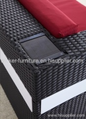 Outdoor solar lamp wicker sofa set