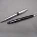 silver / black executive ballpoint pens with torches printed