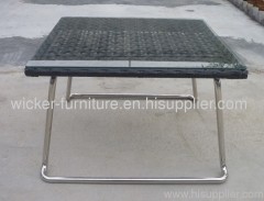 Patio wicker chair with stainless steel frame