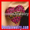 Vintage Style Crystal Heart LOVE Stud Earrings Wholesale