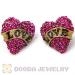 Vintage Crystal Heart LOVE Earrings