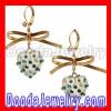 2013 Latest Fashion Gold Plated Bowknot Swarovski Crystal Heart Earrings Wholesale