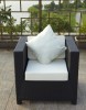 Patio wicker single chair with waterproof cushion