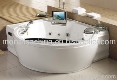 acrylic bathtub with control pannel water and bubble jets