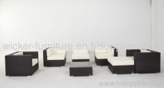 Outdoor wicker sectional sofa group