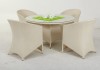 Garden round wicker dining table and chairs