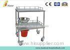 Two Layers Stainless Steel Medical Trolley Medicine Change Hospital Cart With Plastic Barrel (ALS-MT