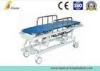 High Quality Single Crank Steel Four Casters Patient Stretcher Trolley With Guardrail CE (ALS-ST010)