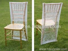 embroidery organza chair back cover