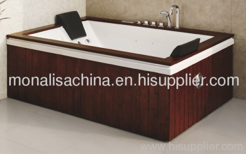 Corner Acrylic massage bathtub with skirt for surfing