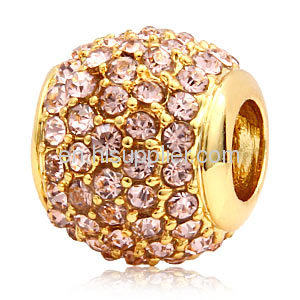 Handmade Gold Sparkly Swarovski Crystal Beads For european Bracelets