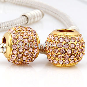 Handmade Gold Sparkly Swarovski Crystal Beads For european Bracelets