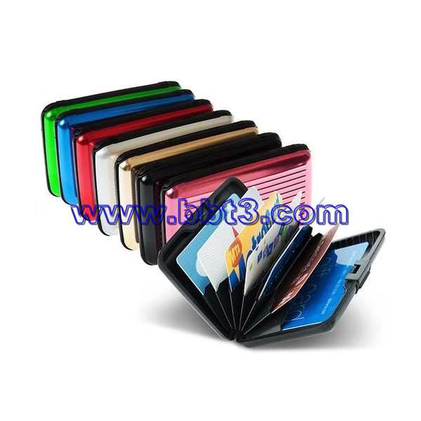 Promotional aluminum card holder with multicolor