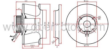 laminar air flow 230V Backward curved EC Centrifugal Fan 355 for clean room