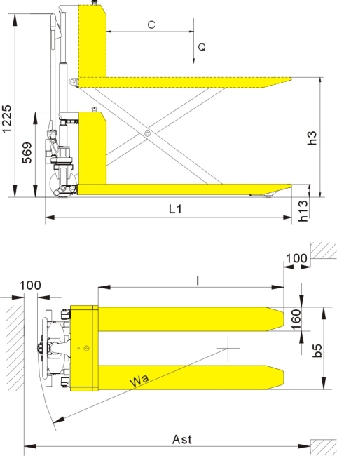 Electric high lift pallet truck