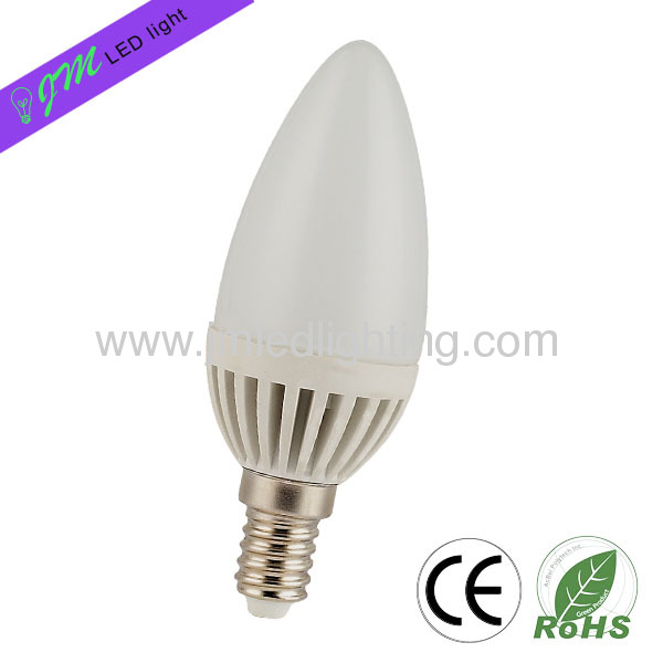 new led candle light 2.7w 230lm c30 e14 12smd twin-core