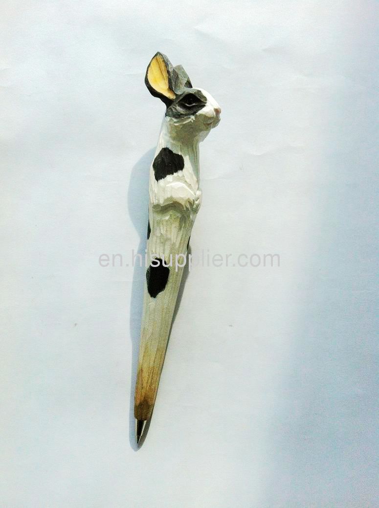 hot sale wooden carving animal ballpoint pen