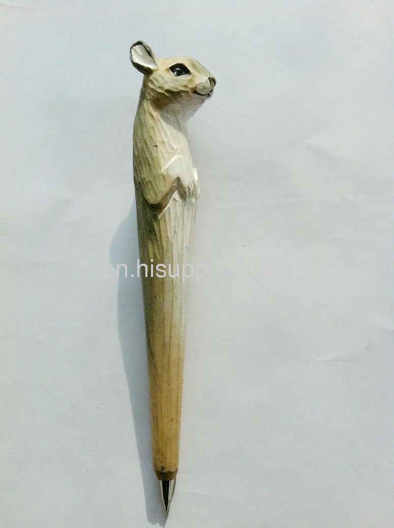 hot sale wooden carving animal ballpoint pen