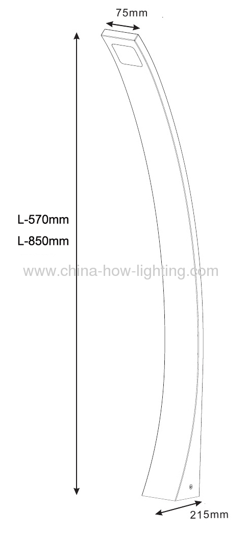 3W Aluminium LED Garden Lamp IP54with Graceful Arc-Shape 