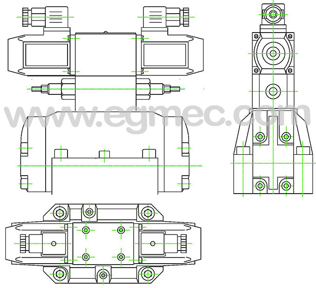 NG16 WH16 Hydraulic Pilot Operated Directional Valve And WE6 Electro Directional Valve