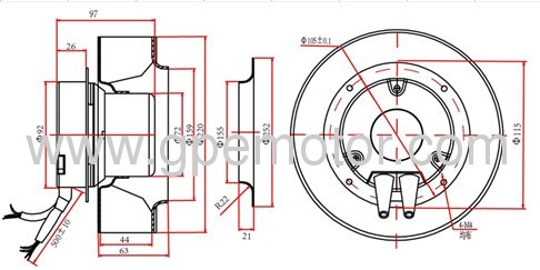 Quite Green Air Handler EC Radial Fan backward curved blade R3G220