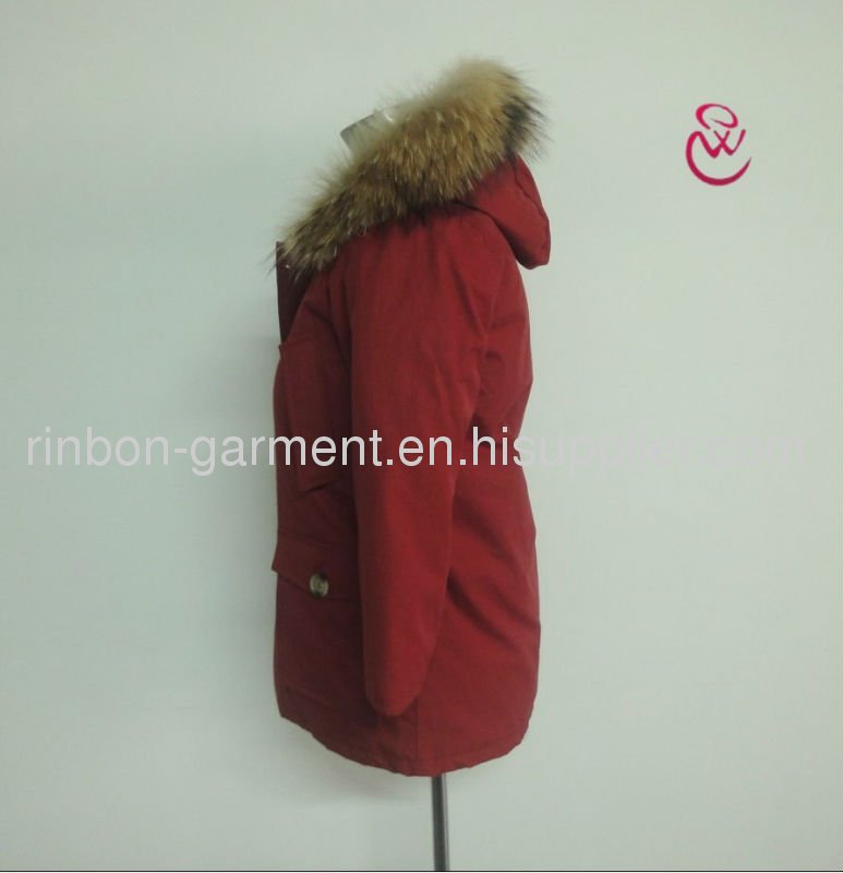 2013 new elegant ladies winter coat with big fox collar