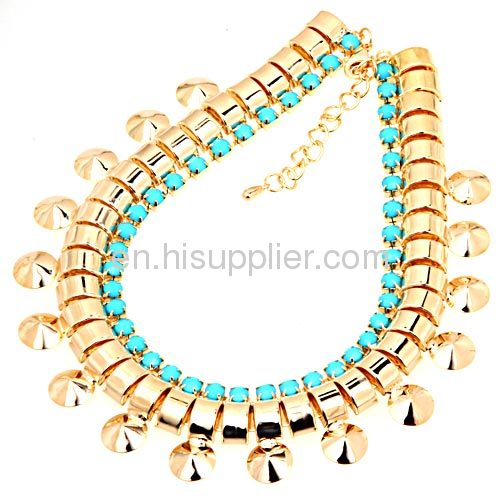 Wholeslae Bubble Bib Gold Chunky Chain Choker Necklace