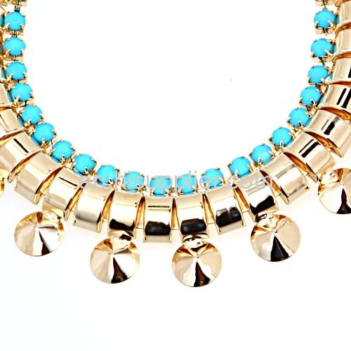 Wholeslae Bubble Bib Gold Chunky Chain Choker Necklace