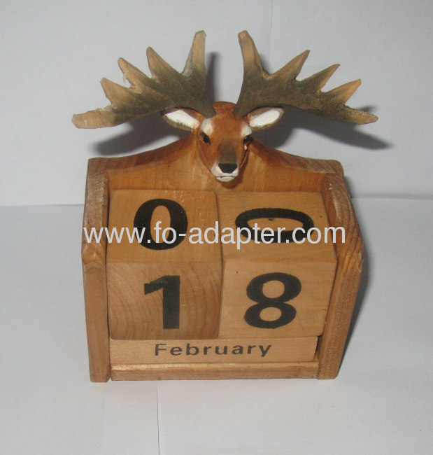 Wooden Animal Calendar Natural painting