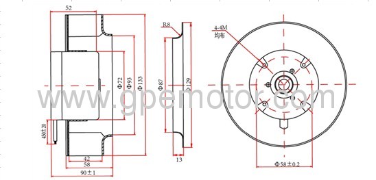 Outdoor Air Conditioners Quite standard speed DC Backward Radial Fan 48V R1G133