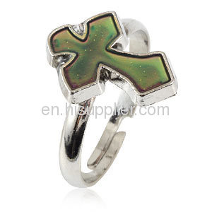 Fashion Jewelry Change Color Mood Unisex Sideways Cross Ring