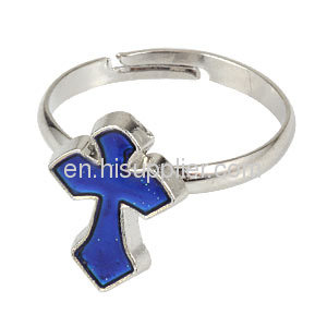 Fashion Jewelry Change Color Mood Unisex Sideways Cross Ring