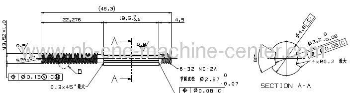 stainless steel sus303 worm shaft assembled with easy cutting steel 12L14 pintle for idle air control valve of vehicle