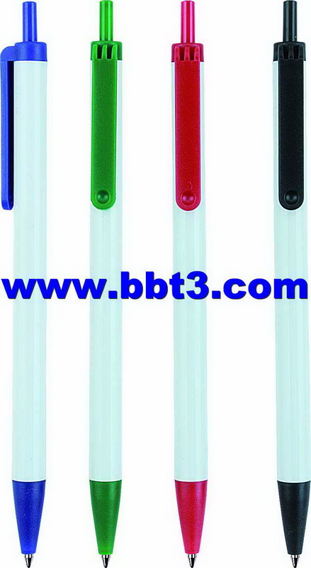 Slim promotional ballpoint pen with white body