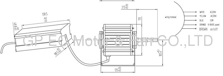 220V 60W High efficiency Variable speed ECM motor in HAVC indoor blower