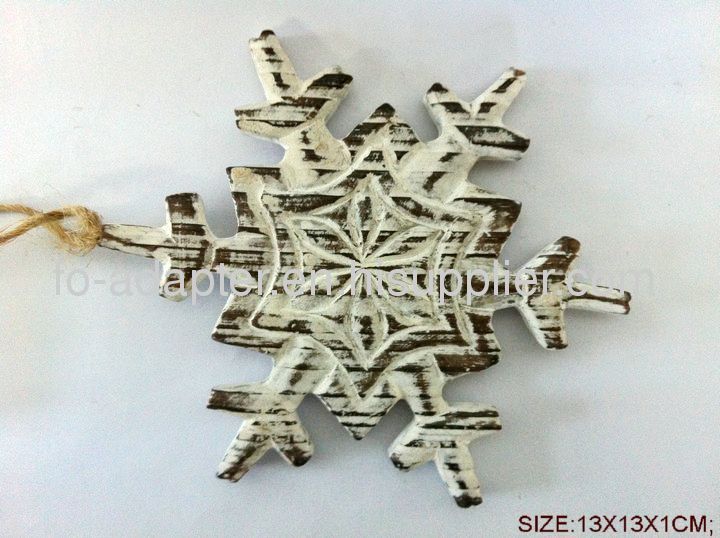 wooden carved snow flake