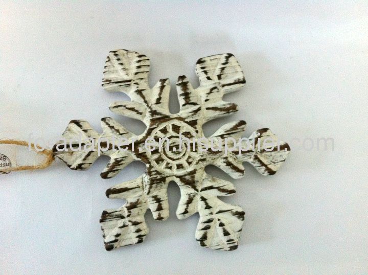wooden carved snow flake