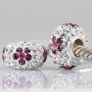 Wholesale Flower Pattern Swarovski Crystal european Style Beads Cheap