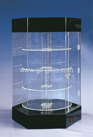 Floor square acrylic display showcases with trundles 