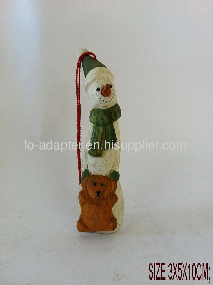 handmade santawood snowman 