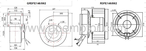 G3G146 Constant air flow EC Centrifugal fan used in solar panels ventilation 230V