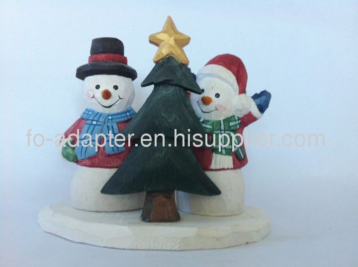 2013 hot sale handmade rustic wood snowman craft