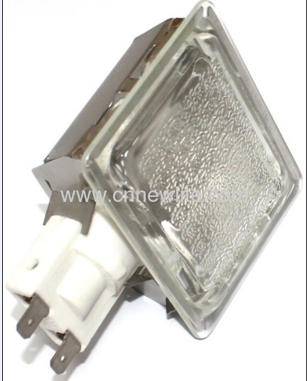 Square glass cover with high frequency/low frequency porcelain lampholder with lamp 15w/25w