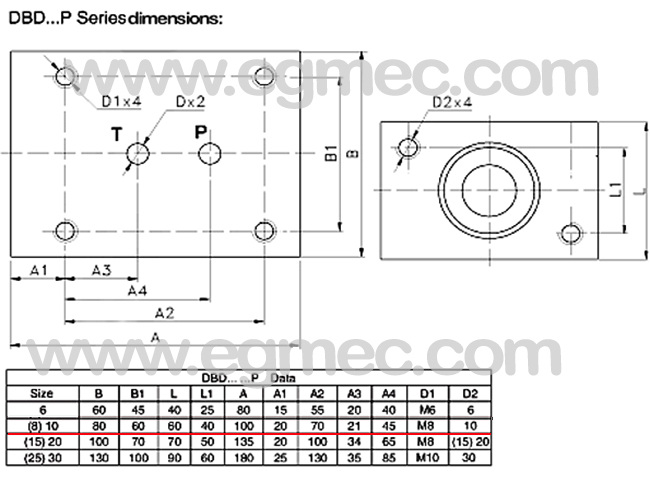 NG10 G1/2 Rexroth DBDS Valve Subplate Mounting Block